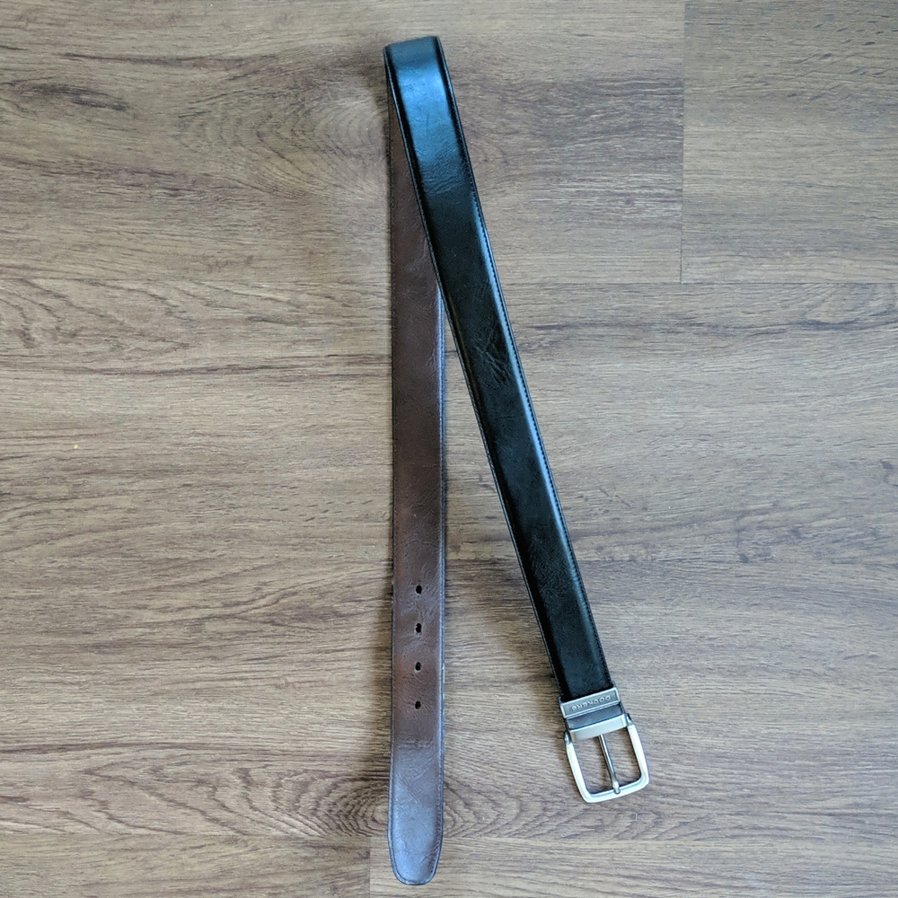 MENS Dockers Black & Brown Reversible Genuine Leather Belt Size 36W